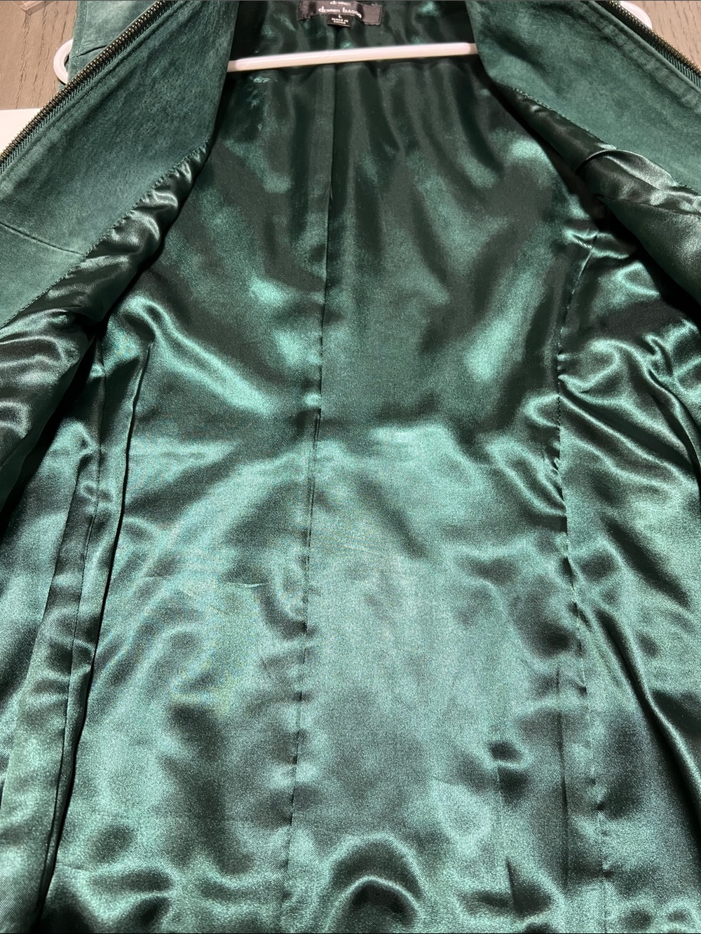 dennis basso Genuine Leather Teal-Green Suede Zip Vest Size Large - Picture 5 of 6